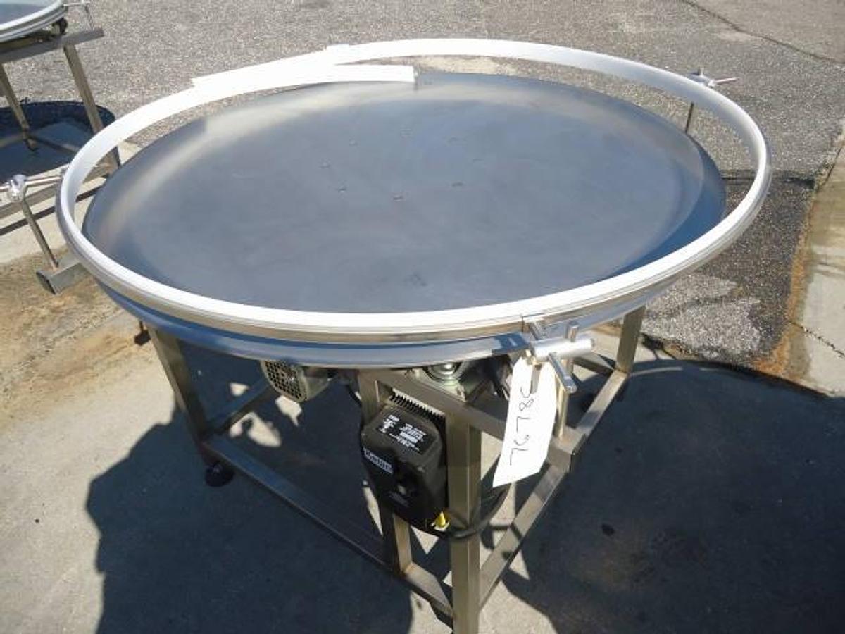 Used 48 In. Diameter Ketan Stainless Steel Rotary Unscrambling/Accumulating Table, Variable Speed–