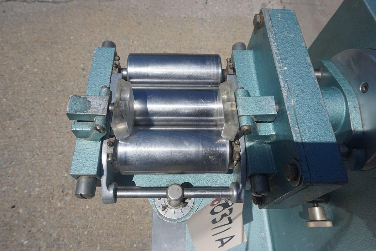 Used Erweka 2 In. X 4 In. Tabletop Lab Three Roll Mill and Oscillating Granulator