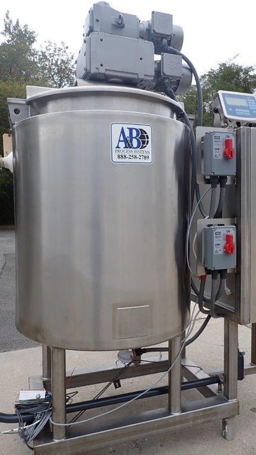 Used A & B Process 100 Gal Dual Action 316L Scraper Kettle, 150 PSI Jacket