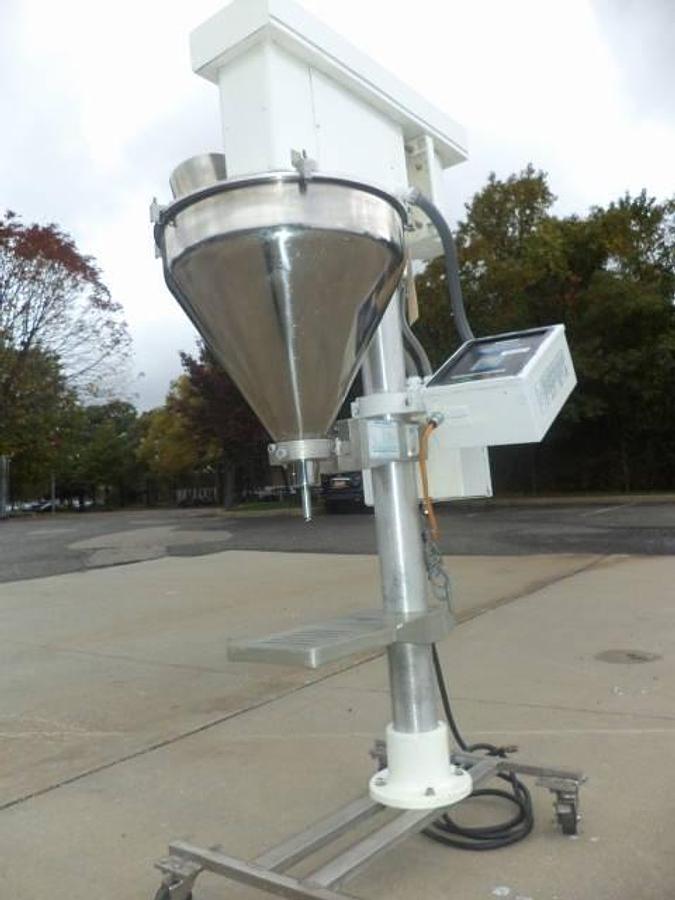 Used Mateer  Single Auger Powder Filler, Agitated Hopper