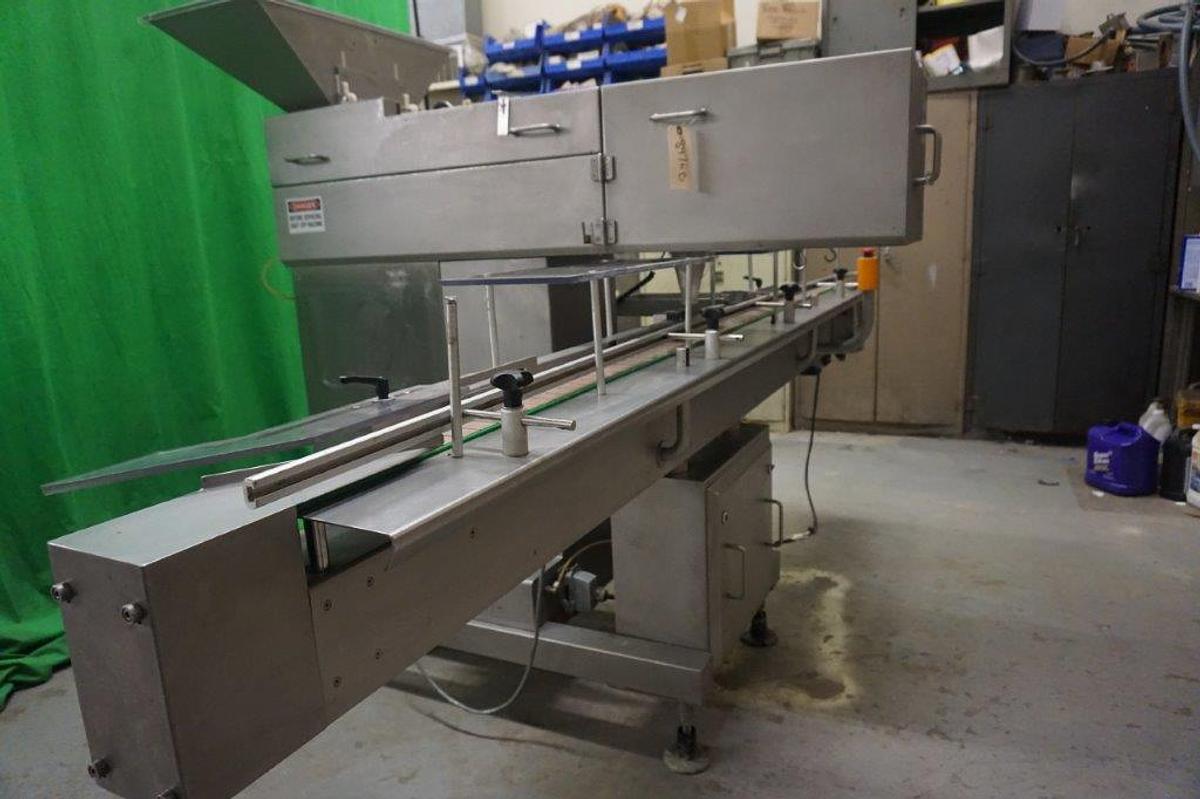 Used CVC 1220 Electronic Tablet/Capsule Channel Counter, with Conveyor