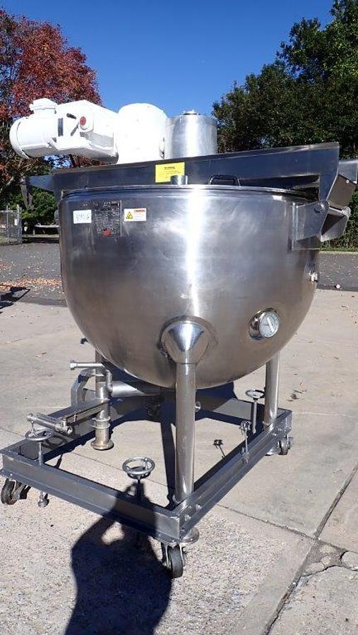Used 250 Gallon Hamilton 316 SS Double Motion Kettle, Tilt-Out Agitation, XP