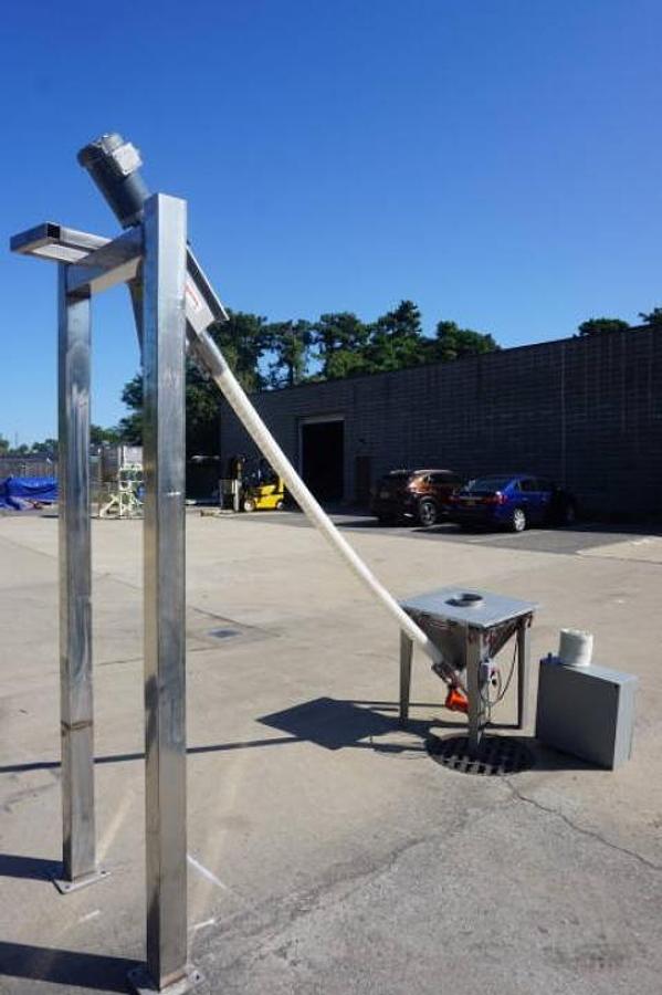 Used Flexicon 2-1/2 In. Diameter Flexible Screw Conveyor With Vibrator