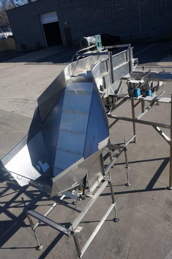 Used Ohlson Single Head Stainless Steel Scale with Feeder/Elevator, Expandable
