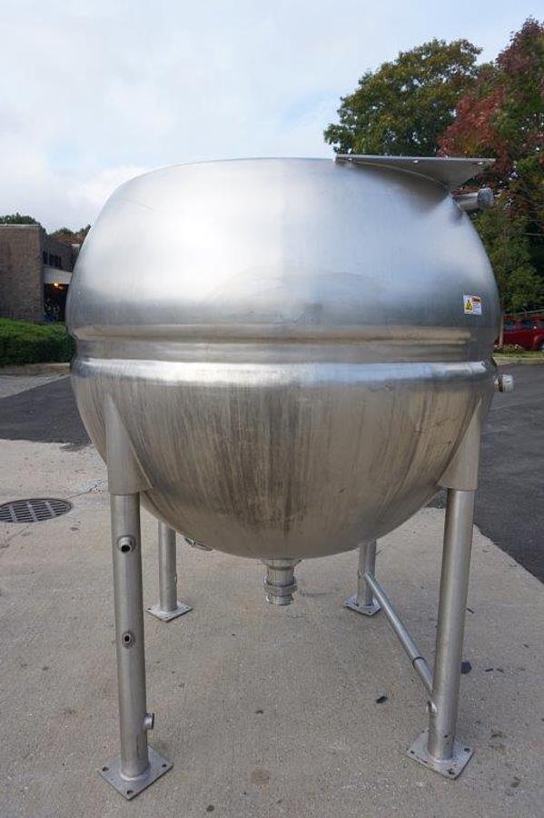 Used 500 Gallon Spherical Jacketed Kettle, 316 SS