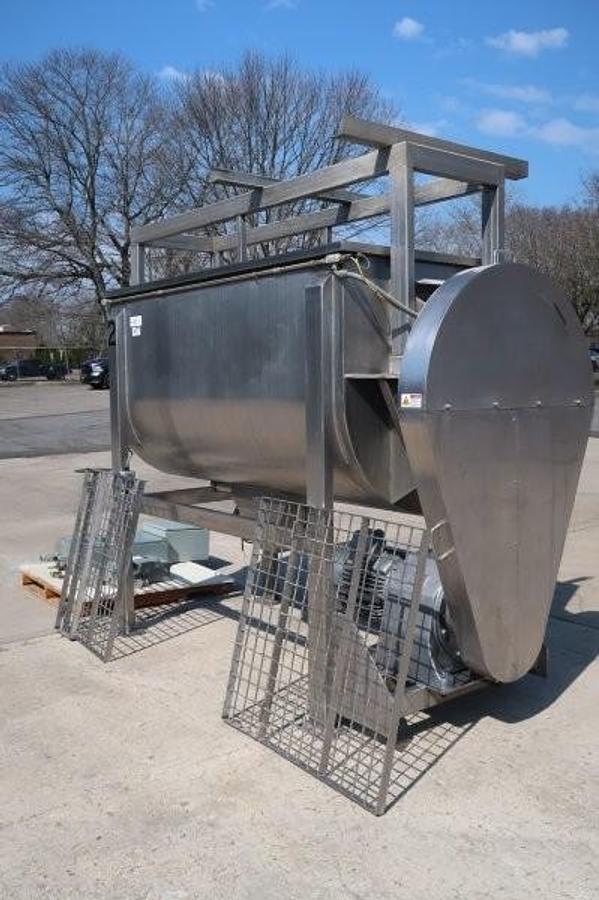 Used 90 Cu. Ft. Stainless Steel Double Ribbon Blender, 30 HP