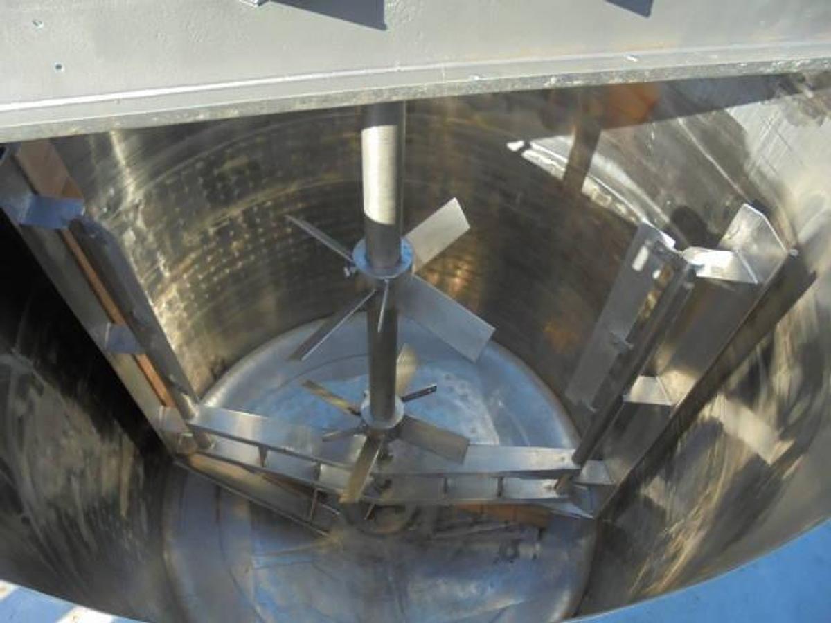 Used 1,500 Gallon 316 Stainless Dimple Jacketed Scraper Agitated tank with Secondary Agitation