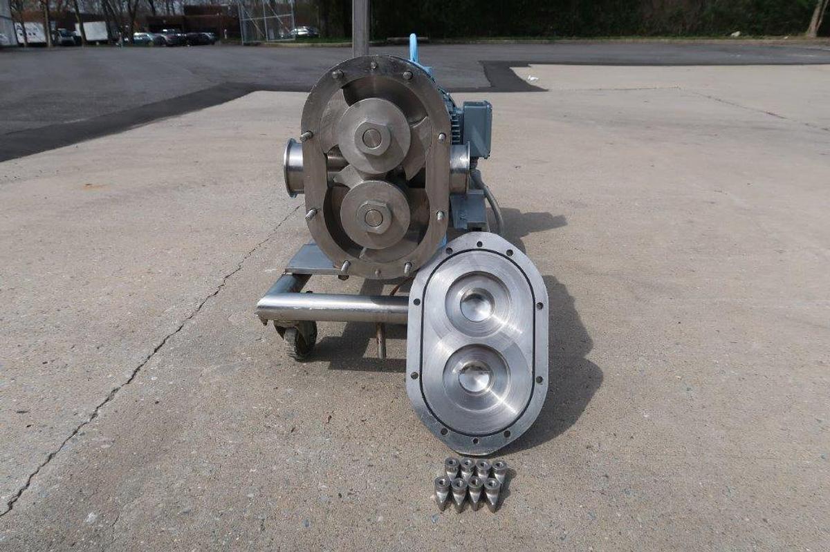 Used Waukesha 130 Stainless Positive Displacement Pump, 10 HP Motor