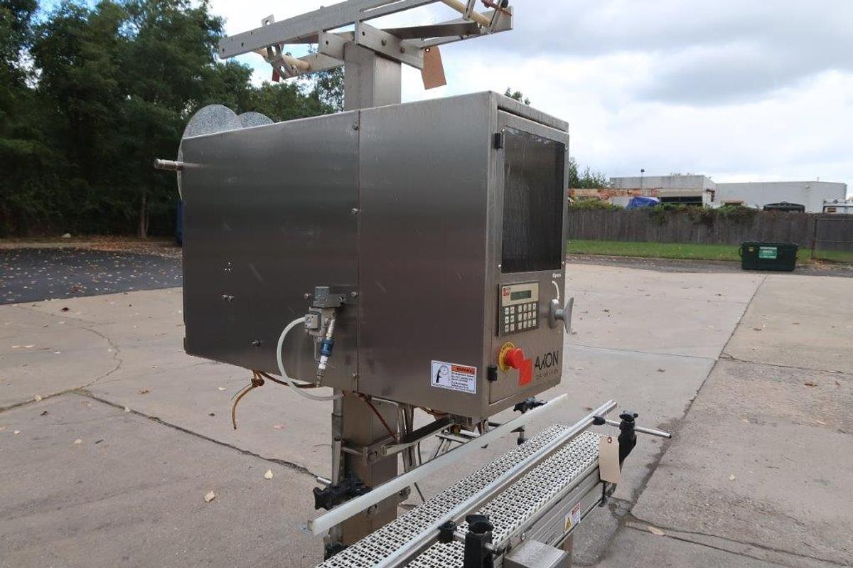 Used Axon EZ-130 Tamper Evident Neck Bander/Sleever, 110 Volt