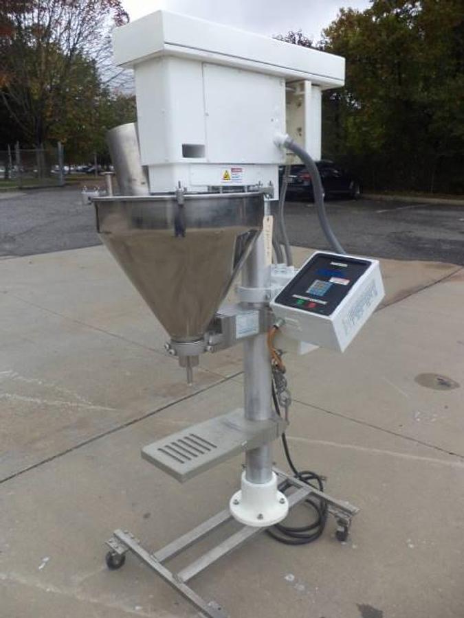 Used Mateer  Single Auger Powder Filler, Agitated Hopper