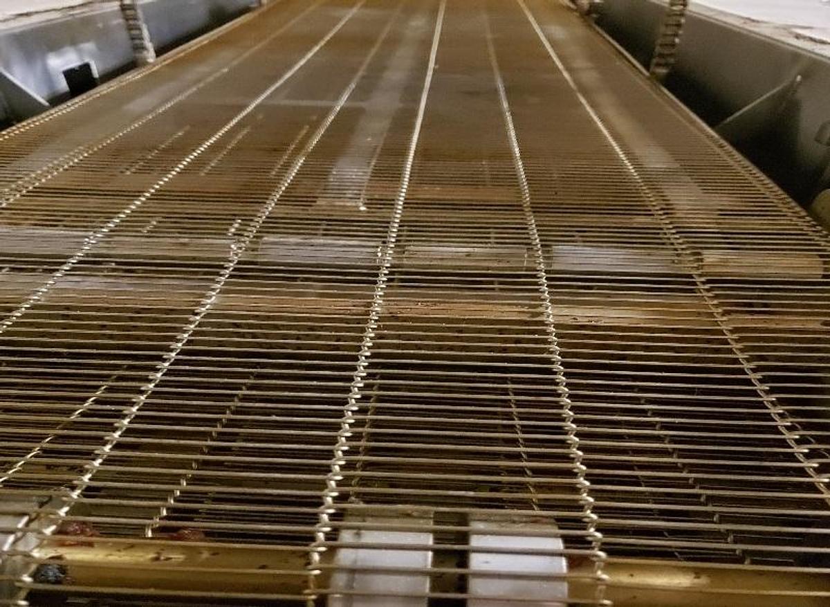Used Stein 16 In. Wide x 13 Ft. Long Gas Fired Fryer with Hold Down Belt