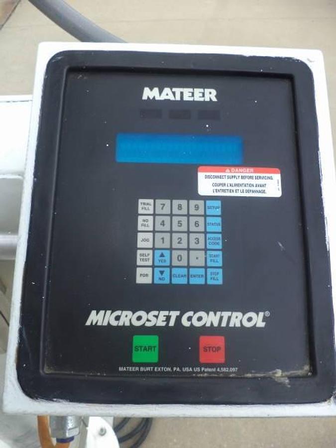 Used Mateer  Single Auger Powder Filler, Agitated Hopper