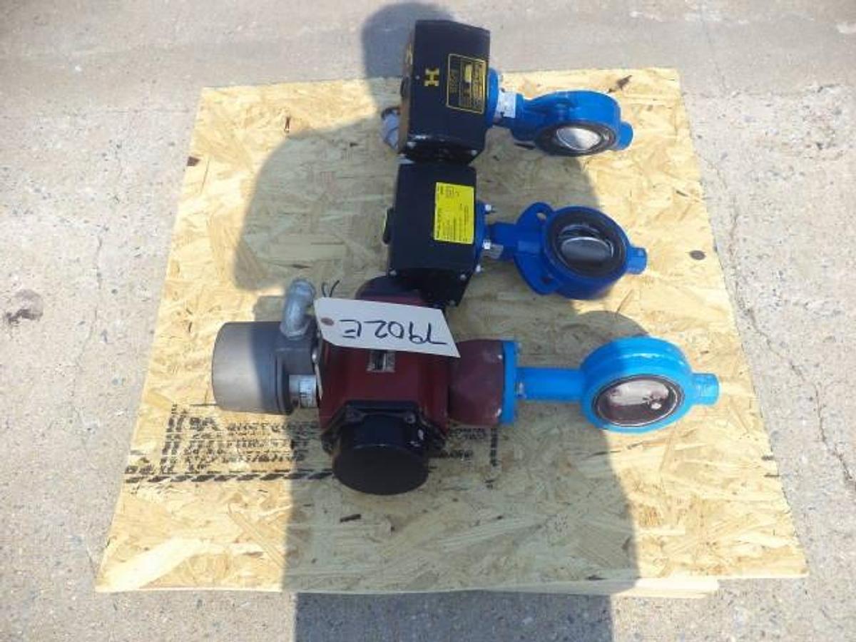 Used Tyco 3 Inch Diameter Electrically Actuated Butterfly Valves (3)