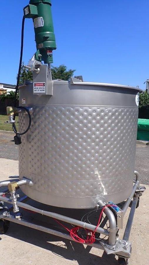 Used 500 Gallon A & B Process SS Dimple Jacketed Mix Tank, 316L