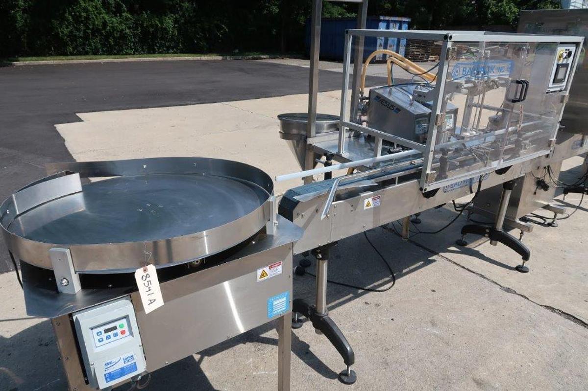 Used Balpack/Aesus SS Dual Head Gear Style Pump Filling and Capping Line, Mfd. 2016