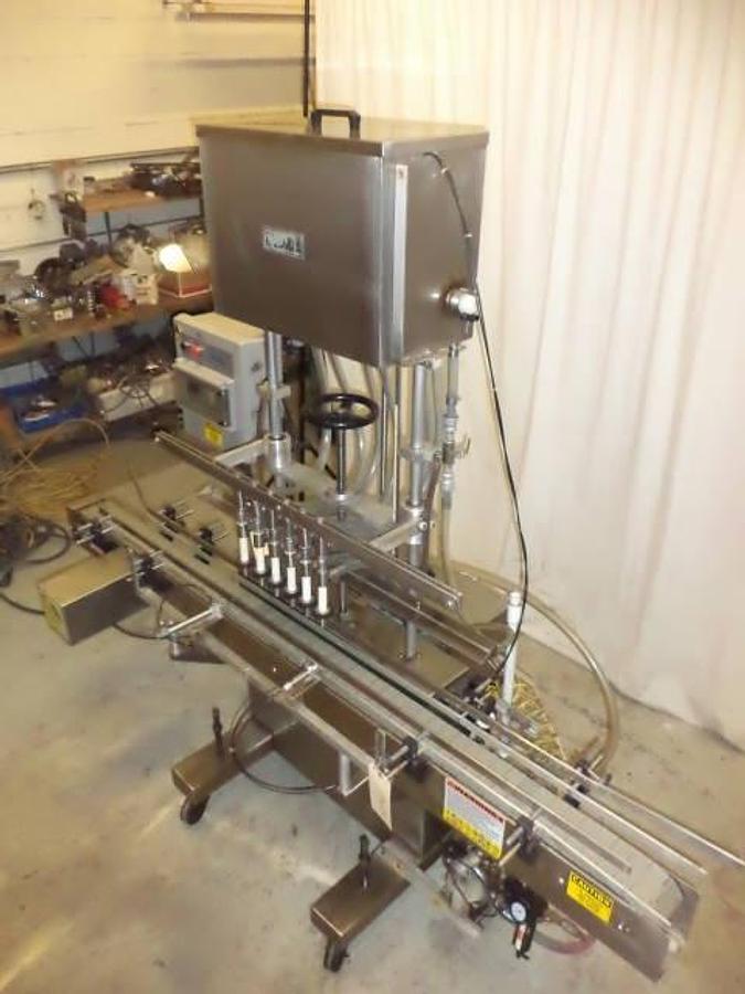 Used Kaps-All/Filz-All Automatic Gravity Overflow Liquid Filler