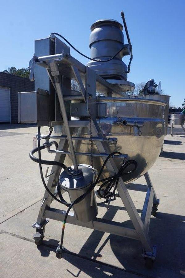 Used 200 Gallon Lee SS Jacketed Scraper Agitated Kettle, Tilt-Out Agitator