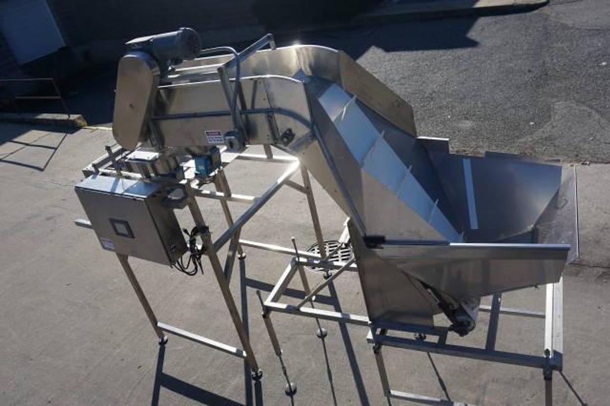 Used Ohlson Single Head Stainless Steel Scale with Feeder/Elevator, Expandable