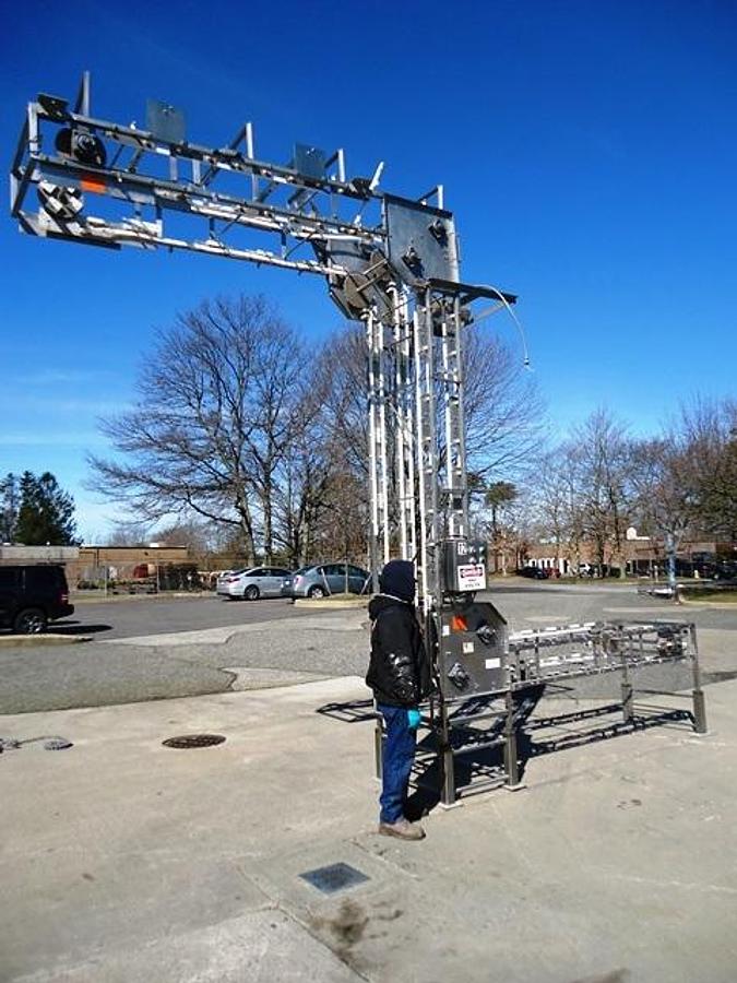 Used Conveyor Technology Stainless Steel Bucket Elevator, 14 foot discharge height