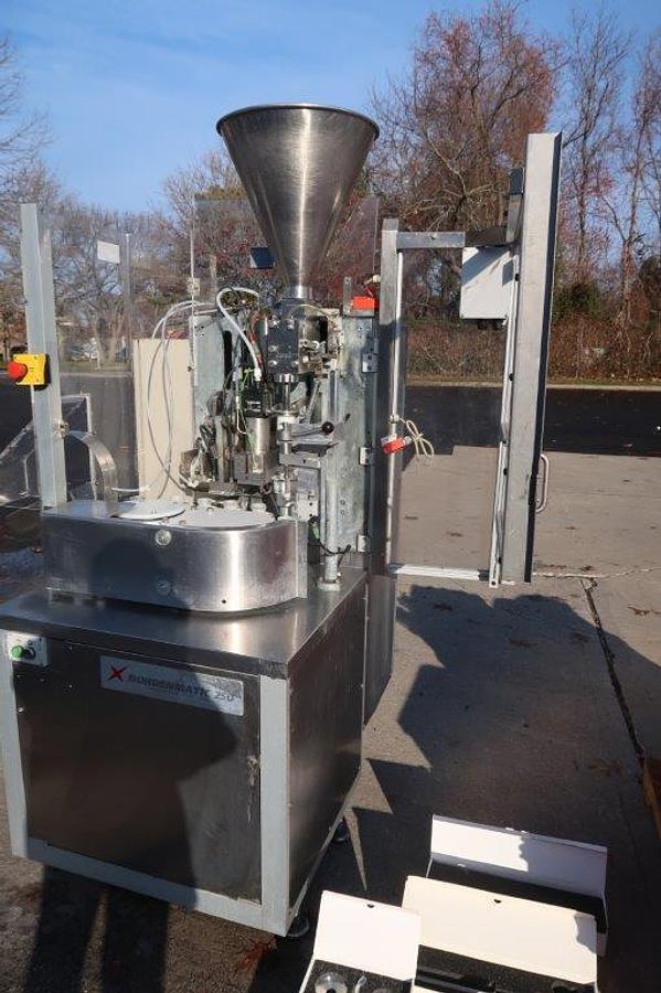 Used Nordenmatic NM250-HA Hot Air Tube Filling And Sealing Machine, Many Change Parts Included