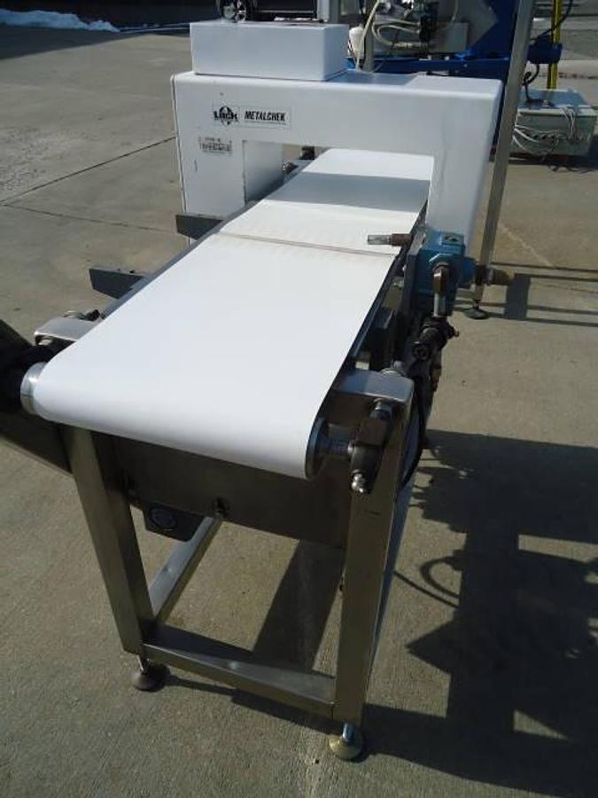 Used Lock Metal Chek Conveyorized Metal Detector, Air Reject