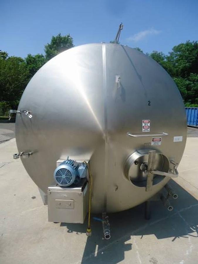 Used 2,500 Gallon Cherry Burrell Stainless Steel Horizontal Mix Tank