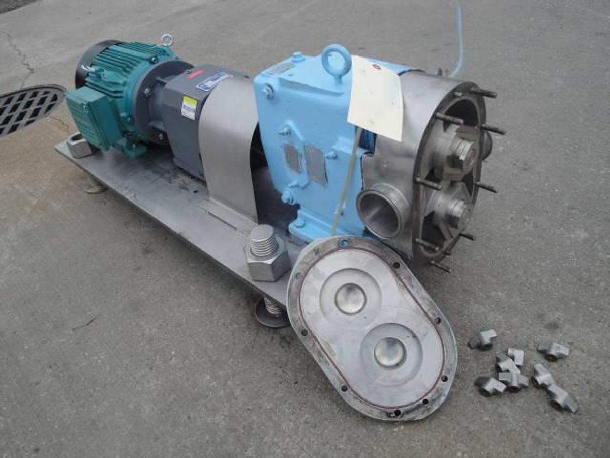 Used Waukesha 132 Stainless Jacketed Pump, 3″ Ports”