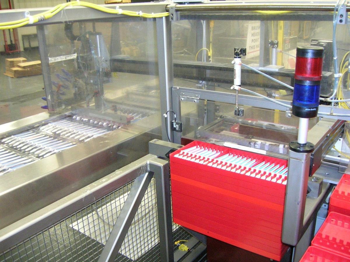 Used Mahaffey + Harder “Sureflow” 8000 Toothbrush Packaging Machine