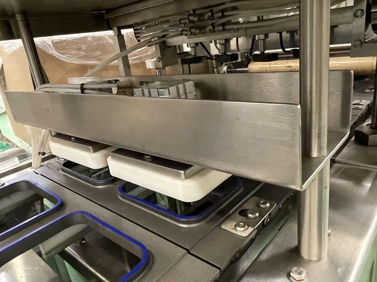 Used Osgood Dual Lane Tray/Cup Filling and Sealing Machine, Gas Flush