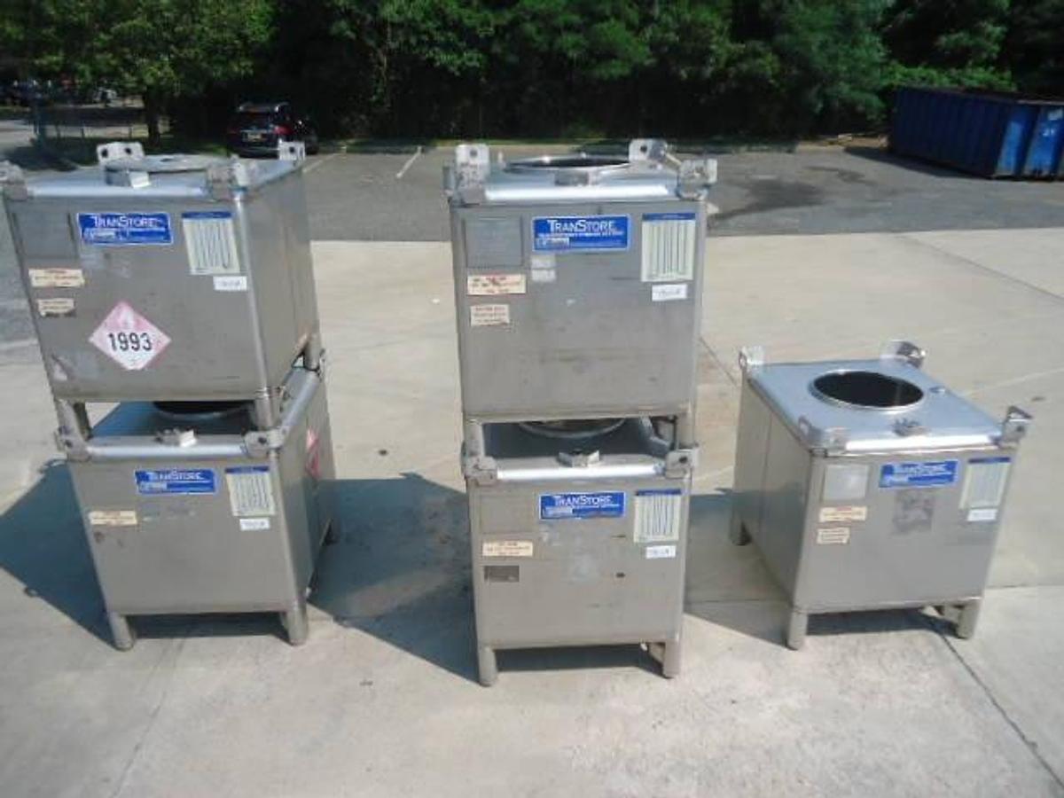 Used 350 Gallon Custom Metalcraft/Transtore stainless totes, (5)