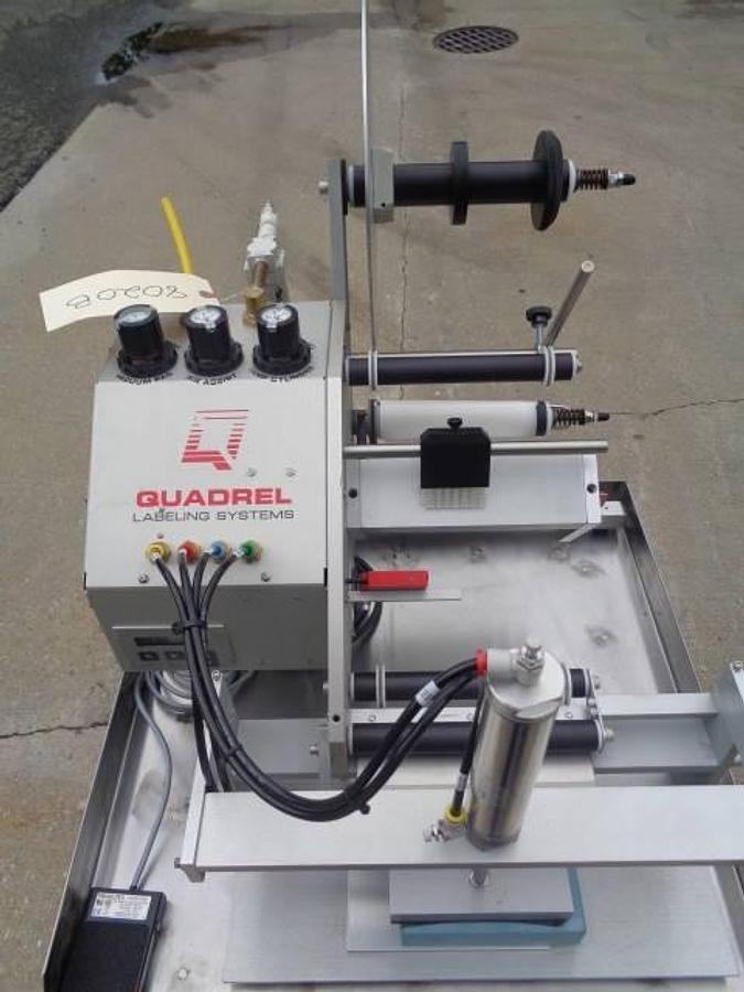 Used Quadrel Tabletop Pressure Sensitive Labelling Machine