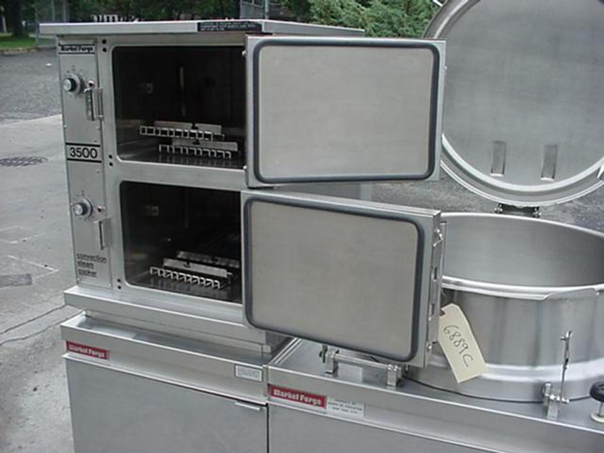 Used 40 Gallon Market Forge Tilting Kettle With Convection Steam Cooker