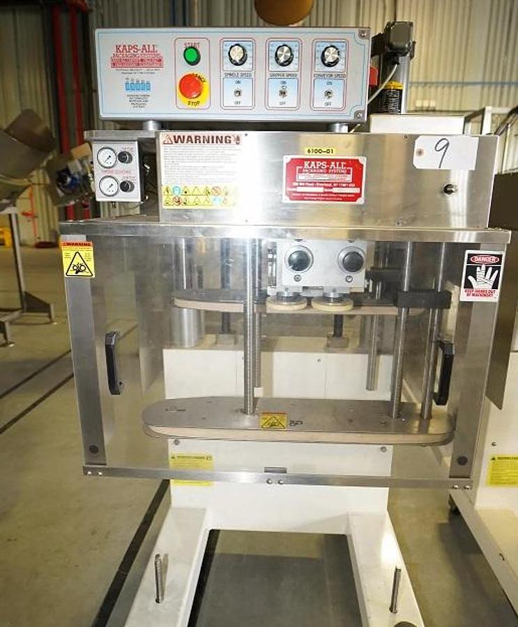 Used Kaps-All FE-4 Automatic Four Spindle Inline Screw Capping Machine