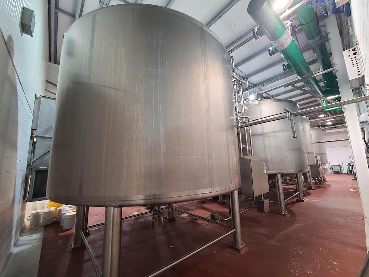 Used Walker 6,000 Gallon 316L Jacketed Mix Tank, Sanitary