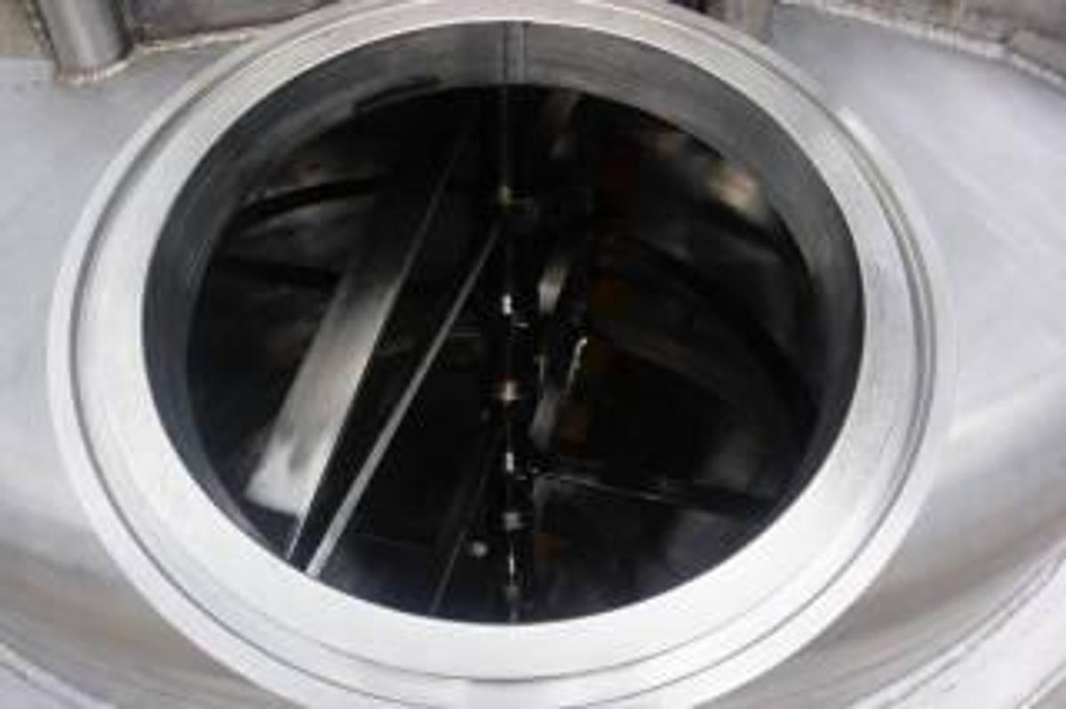 Used 500 Gallon Casale Stainless Jacketed Scraper Agitated Kettle, Cone Bottom