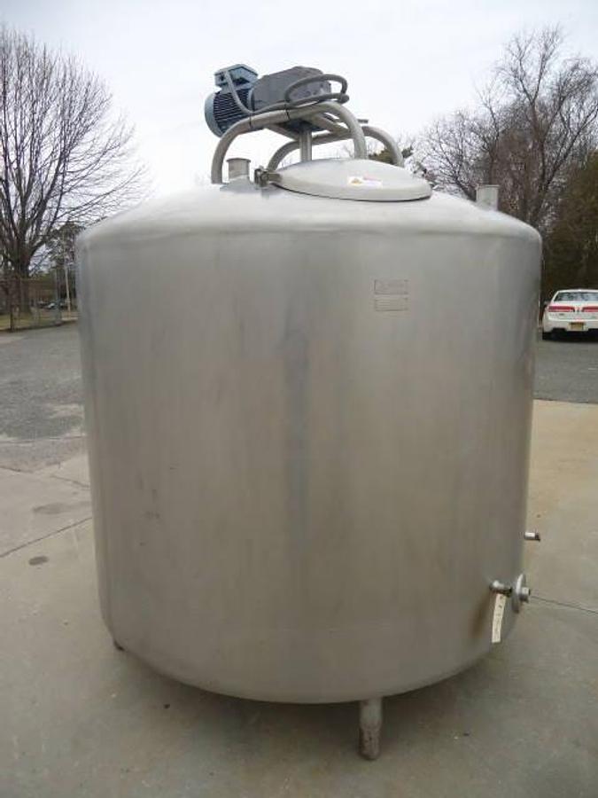Used 800 Gallon Dci Stainless Steel Jacketed Mix Tank, 40 Psi