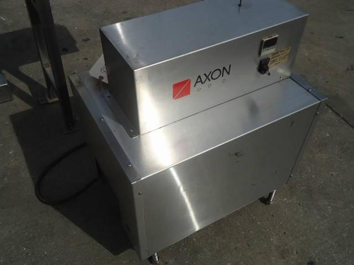 Used Axon EZ-100 Tamper Evident Neck Bander/Sleever With Shrink Tunnel