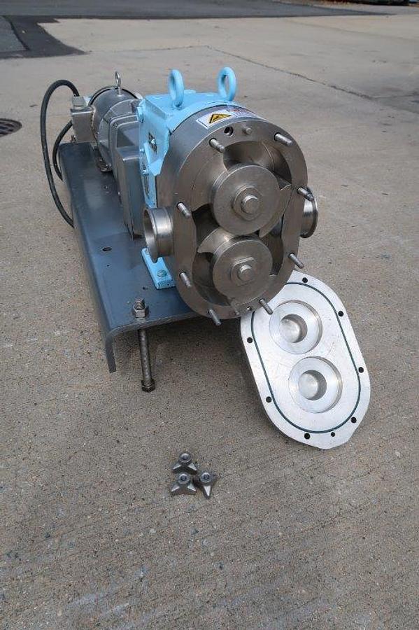 Used Waukesha 130 Stainless Positive Displacement Pump, 5 HP Motor