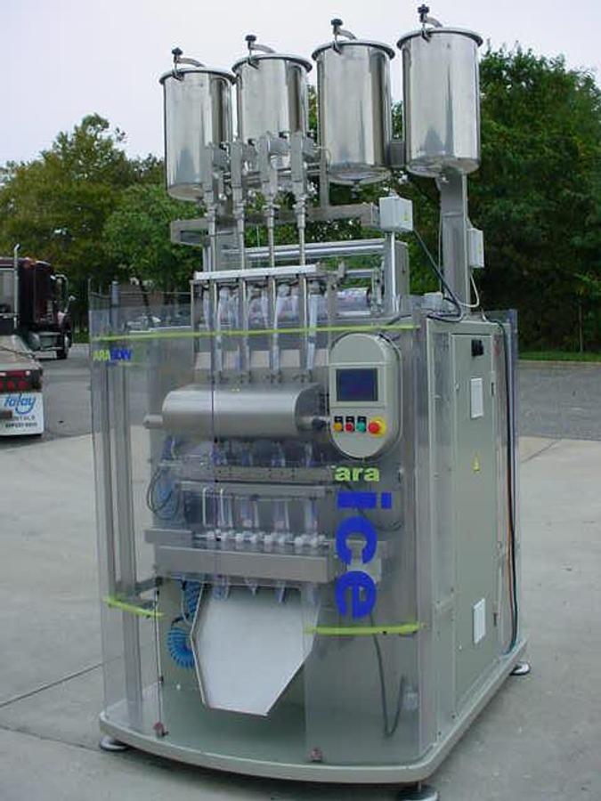 Used Aranow Four Lane Liquid Form/Fill/Seal For Ice Pops/Lollies