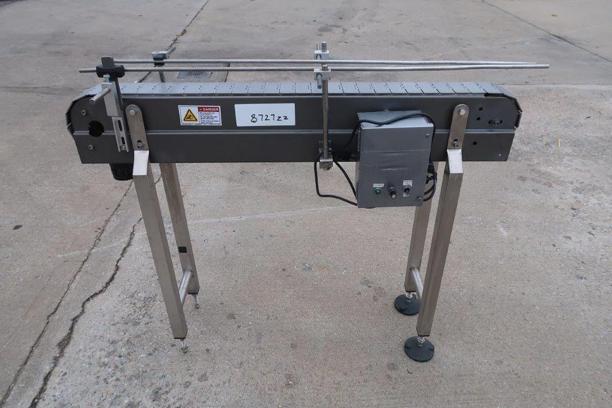 Used 3-1/4 In. Wide X 45 In. Long Conveyor, Variable Speed