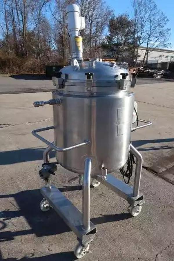 Used Allegheny Bradford 160 Liter 316 SS Sanitary Jacketed Mix Tank