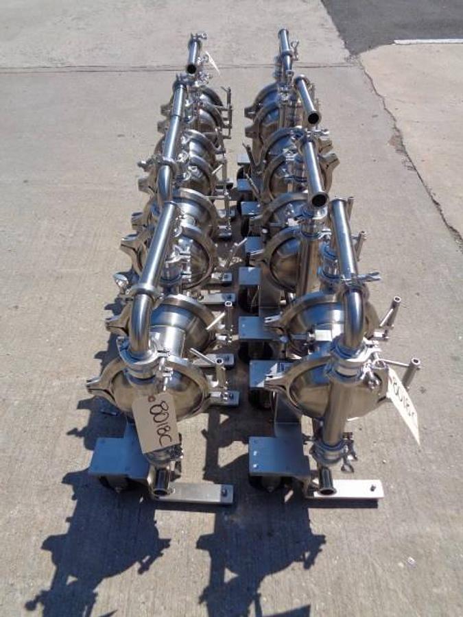 Used Murzan PI50-SL-1B-SC Type 316 SS Sanitary Double Diaphragm Pumps (4)