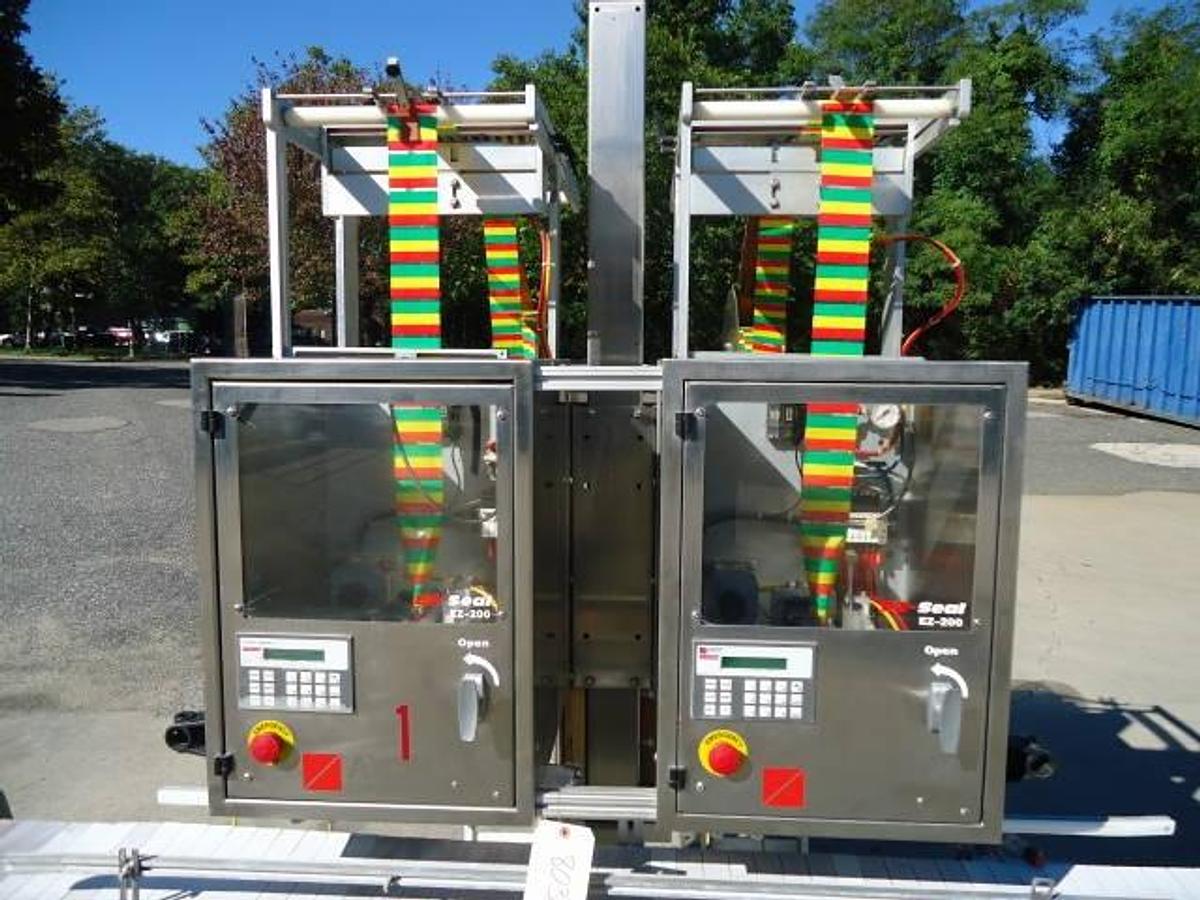 Used Axon EZ-2-200 Dual Station Tamper Evident Neck Bander/Sleever
