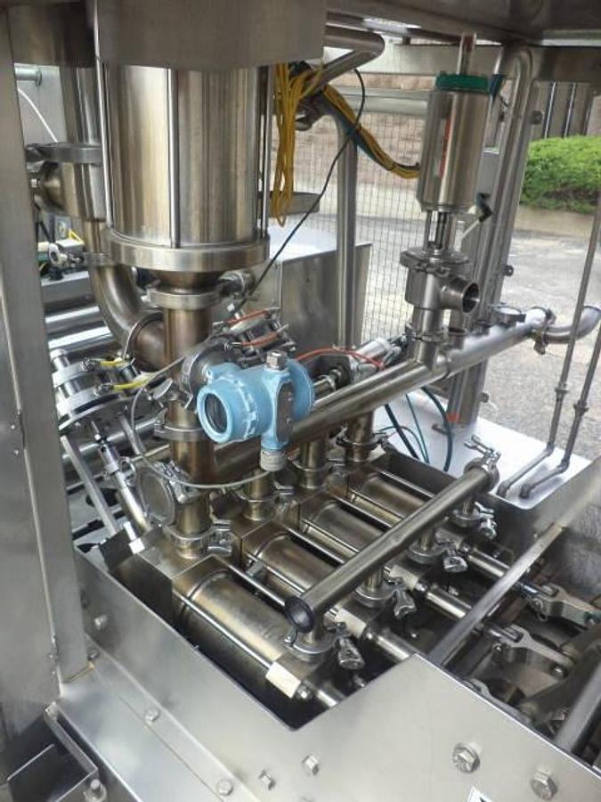 Used Holmatic OF-2340 “OPTI-FIL” Four Lane Cup Filler/Sealer/Overcap System
