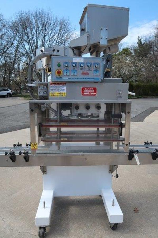 Used Kaps-All A6 Automatic Screw Capper, with Conveyor
