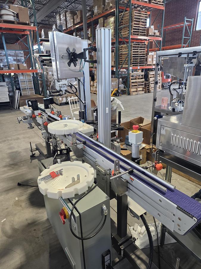 Used Complete Essential Oil Bottle Filling, Capping, and Labeling Line