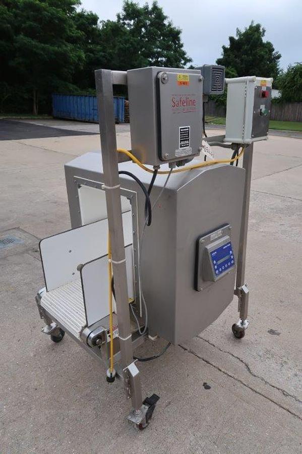 Used Safeline Conveyorized Metal Detector, 14 inch by 21 inch Aperture