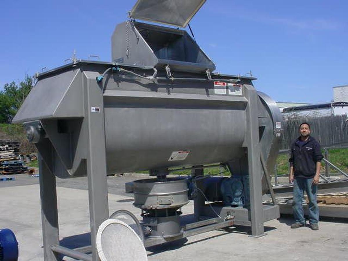 Used 120 Cu.ft. American Process Systems Stainless Steel Double Ribbon Blender