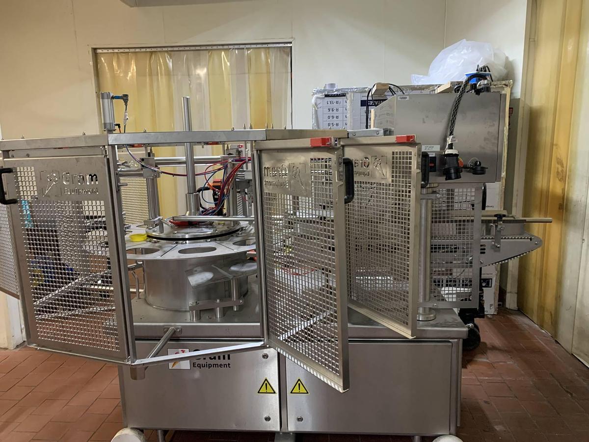 Used Gram Equipment Ten Station Rotary Ice Cream Filling Machine