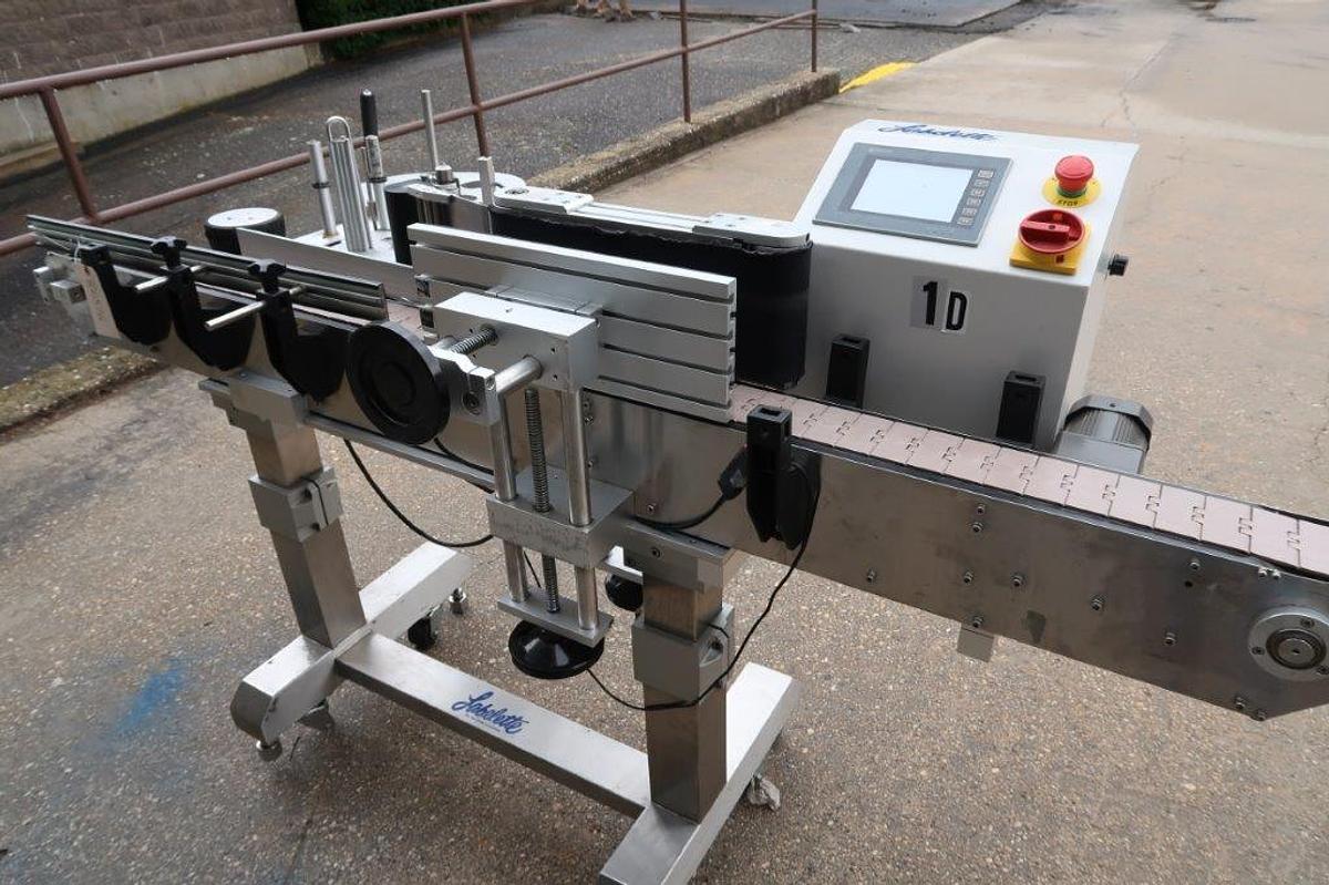 Used Labelette/Accutek APS-106 Automatic Pressure Sensitive Spot/Wrap Labeler
